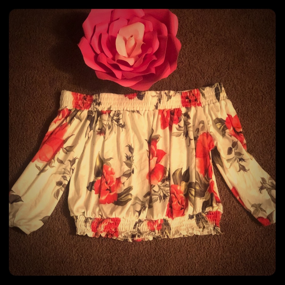 Off the shoulder floral top